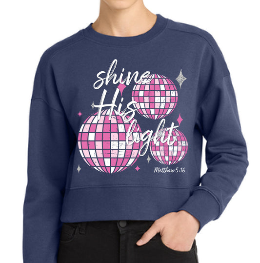 Shine His Light - Classy Crop Sweatshirt