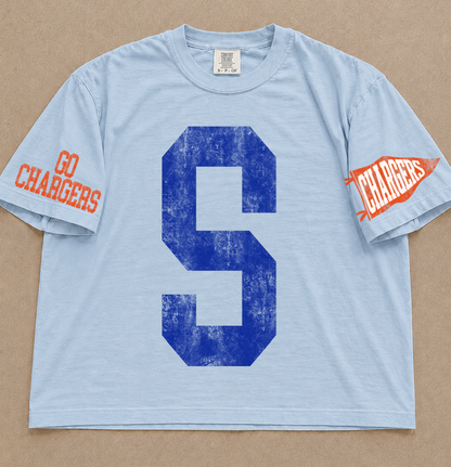 Custom Comfort Colors Southaven Chargers Spirit Wear Shirts/ Custom Boxy Crops