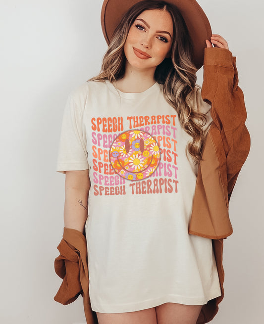 Comfort Colors or Bella Canvas Retro Speech Therapist Tee/ Adult Sizes Available/ Back To School Shirts