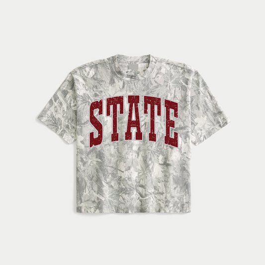 Boxy Camo Crop - State Shirt
