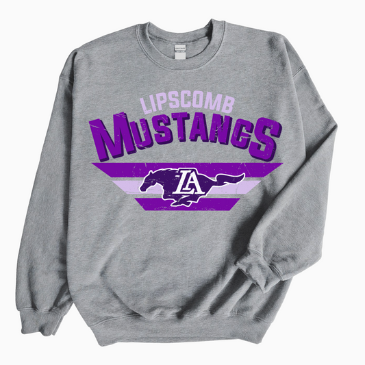 Gildan or Bella Lipscomb Mustangs Sweatshirt / Youth and Adult Sizes / Lipscomb Mustangs