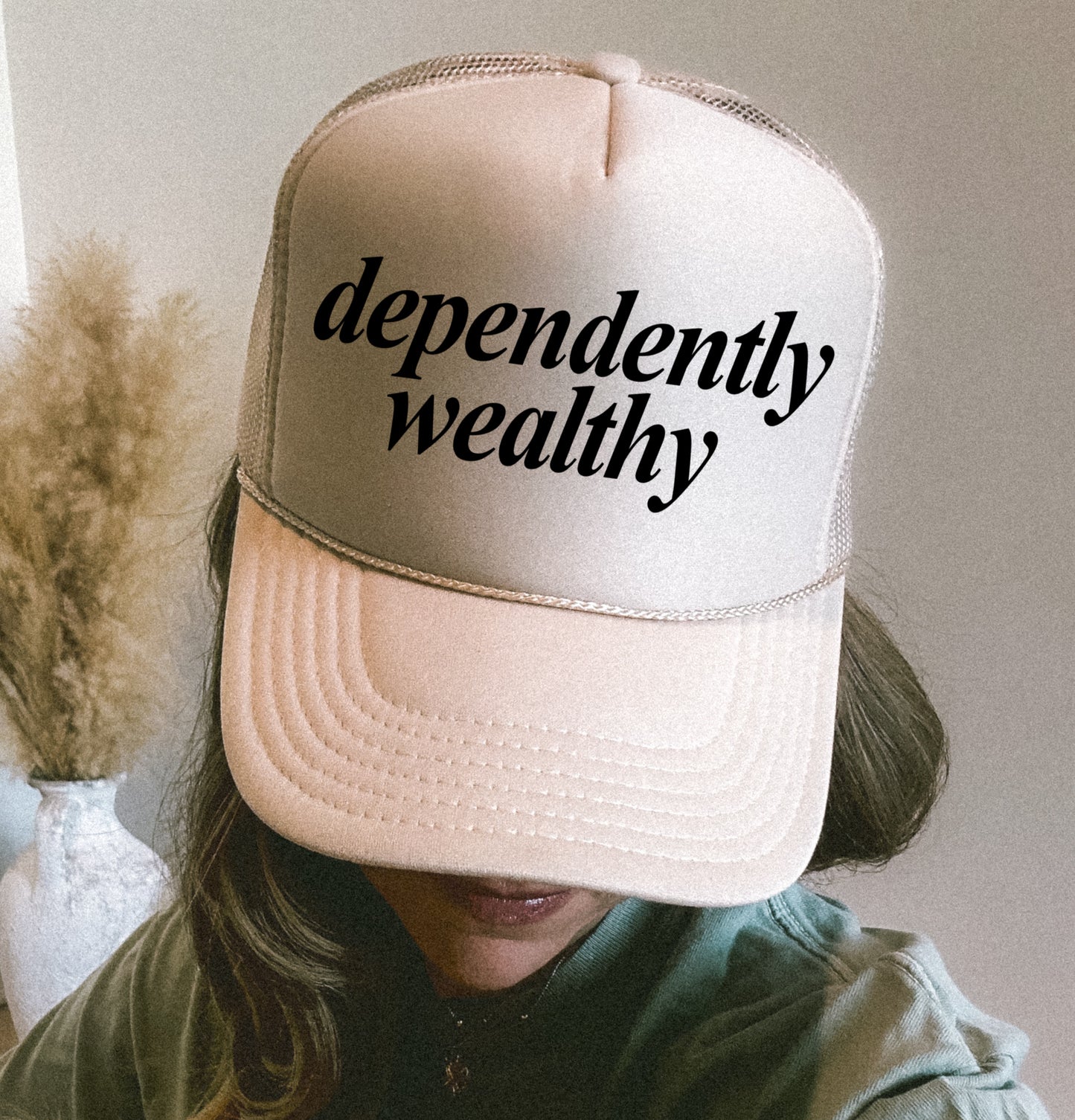 Dependently Wealthy Funny Trucker Hat/ Funny Gifts/ Trucker Cap/ Vacation Hats/Multiple Colors