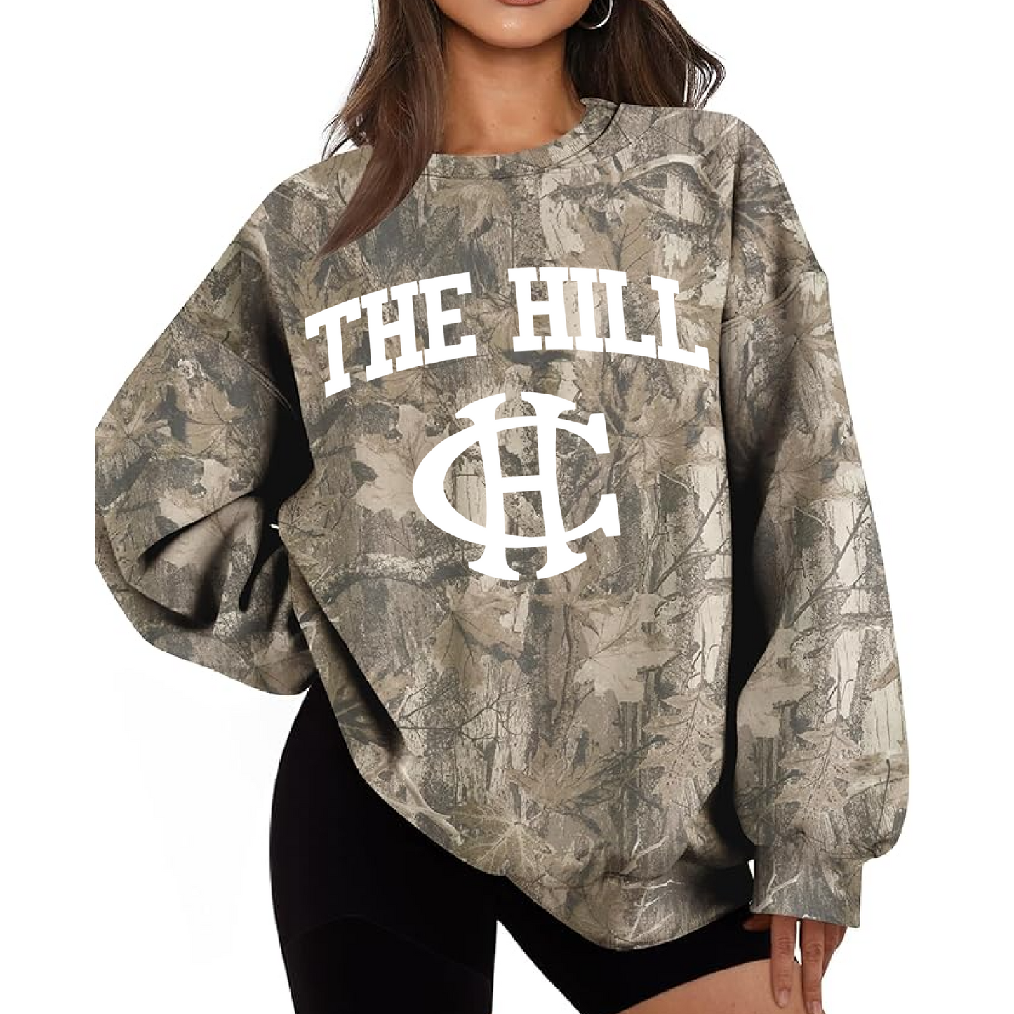 Camo Center Hill Sweatshirt- The Hill Logo Sweatshirt
