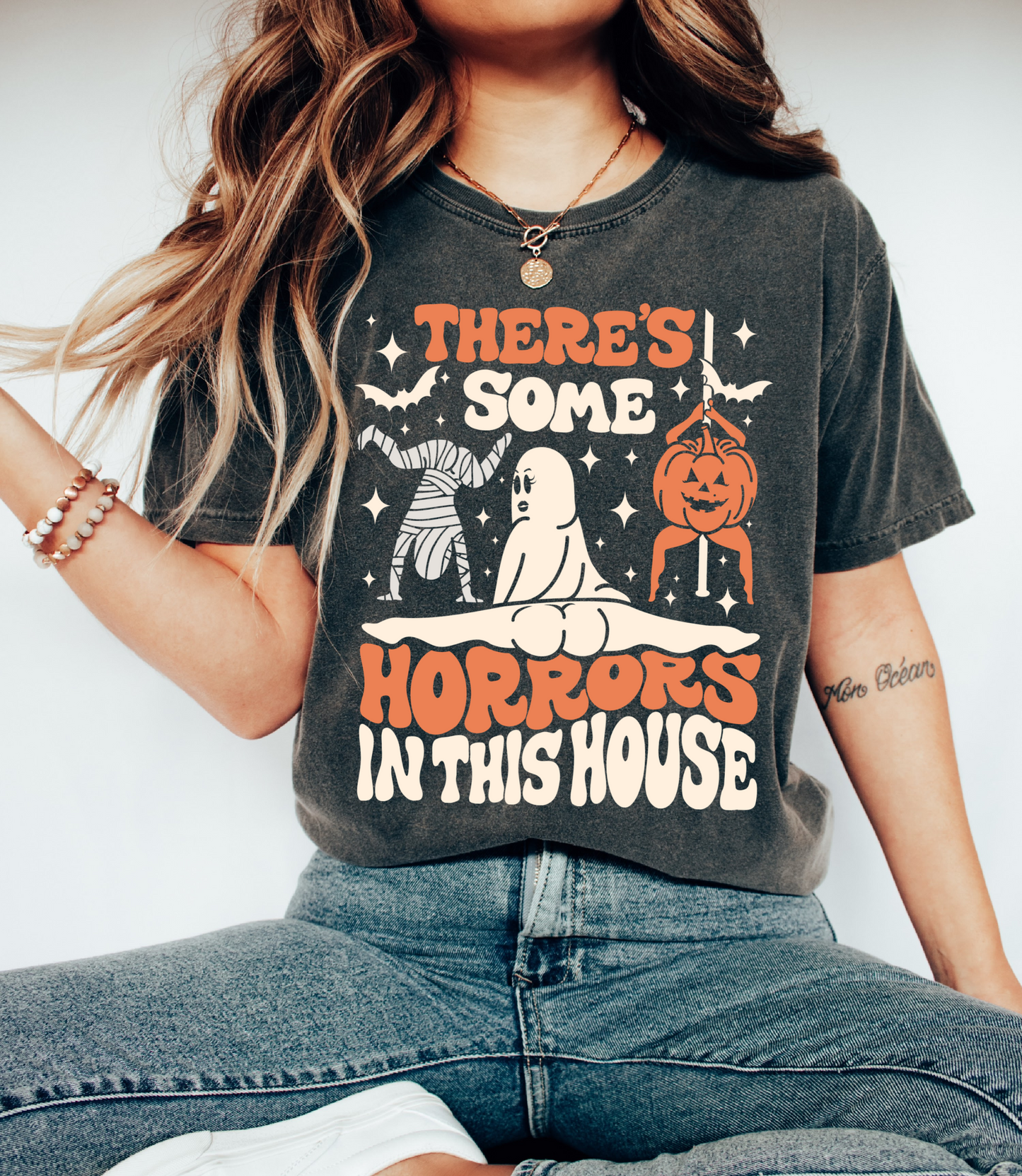 Comfort Colors or Bella Canvas Brand Theres Some Horrors In This House Halloween Shirt  -  Adult Sizes