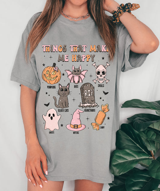 Comfort Colors or Bella Canvas Things That Make Me Happy Halloween Things Tee/  Halloween Shirts/Youth and Adult Sizes