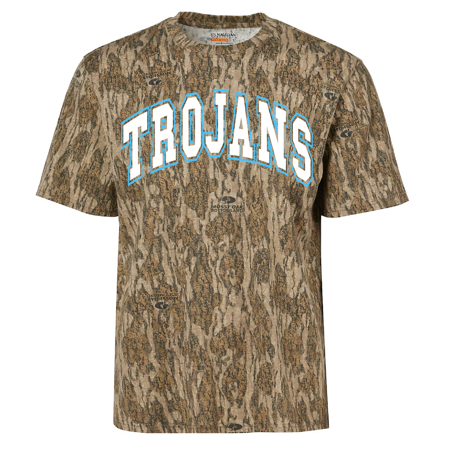 Camo Trojans Tee/ Either Mossy Oak New Bottomland or Real Tree Max Print