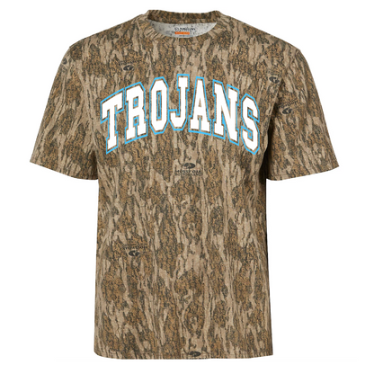Camo Trojans Tee/ Either Mossy Oak New Bottomland or Real Tree Max Print