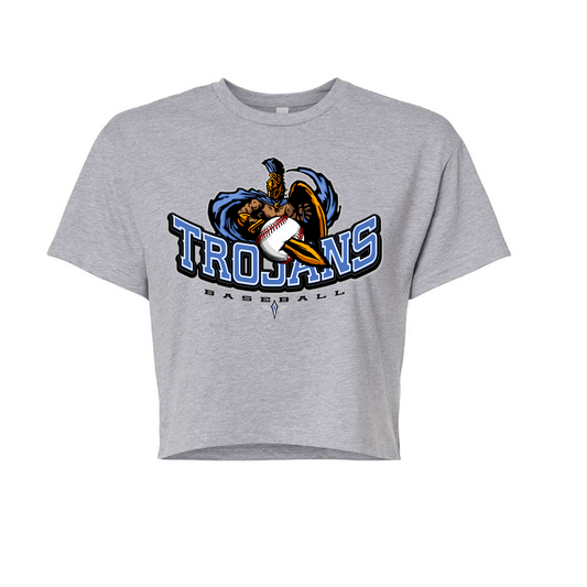Trojans Baseball Cropped Tee/ Adult Sizing / Troy Baseball Little League Shirts