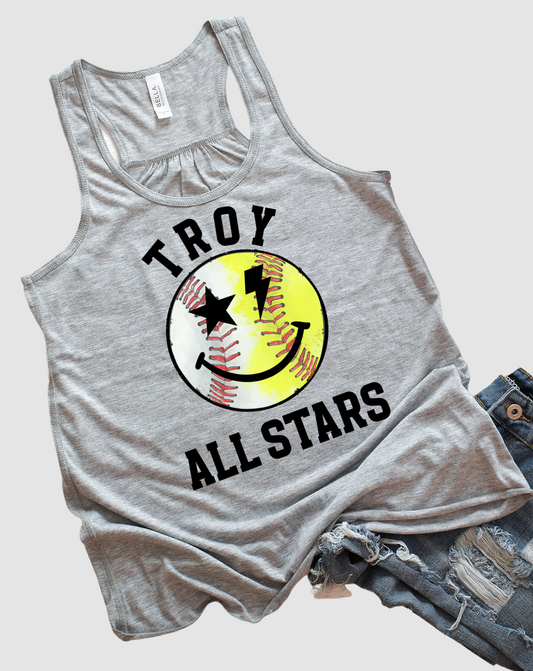 Troy Baseball/Softball Flowy Tank Adult Sizing / Troy Baseball Little League Shirts