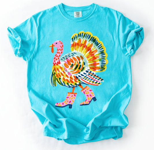 Comfort Colors Cute Turkey Shirt/- Thanksgiving Shirt/ Youth and Adult Sizes