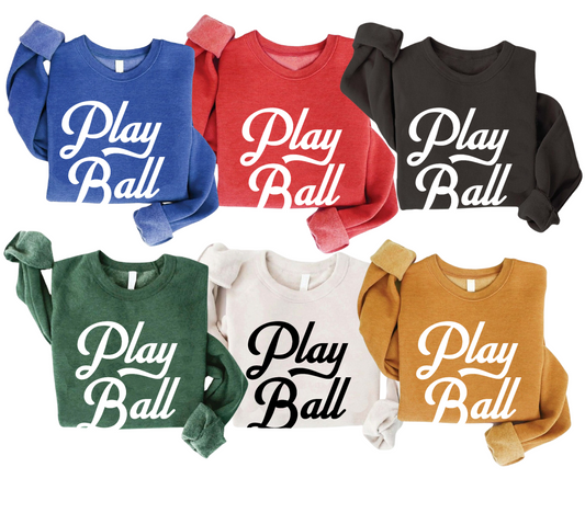 Multiple colors - Play Ball Quality Softstyle Sweatshirt/ Sports Mom Sweatshirt/ Baseball Mom