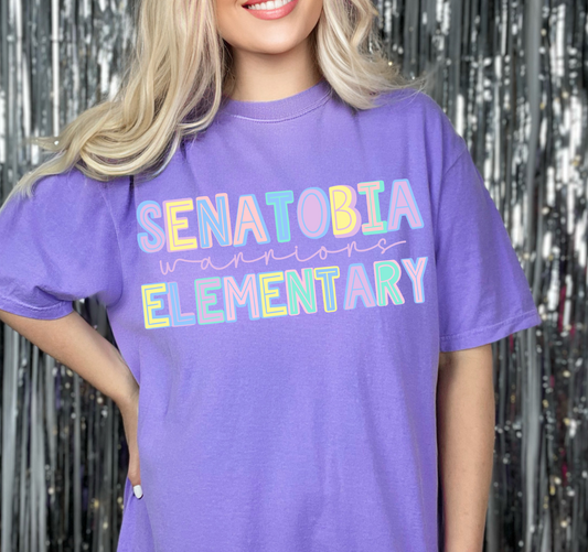 Comfort Colors Senatobia Elementary Warriors Shirt/ Youth and Adult Sizes