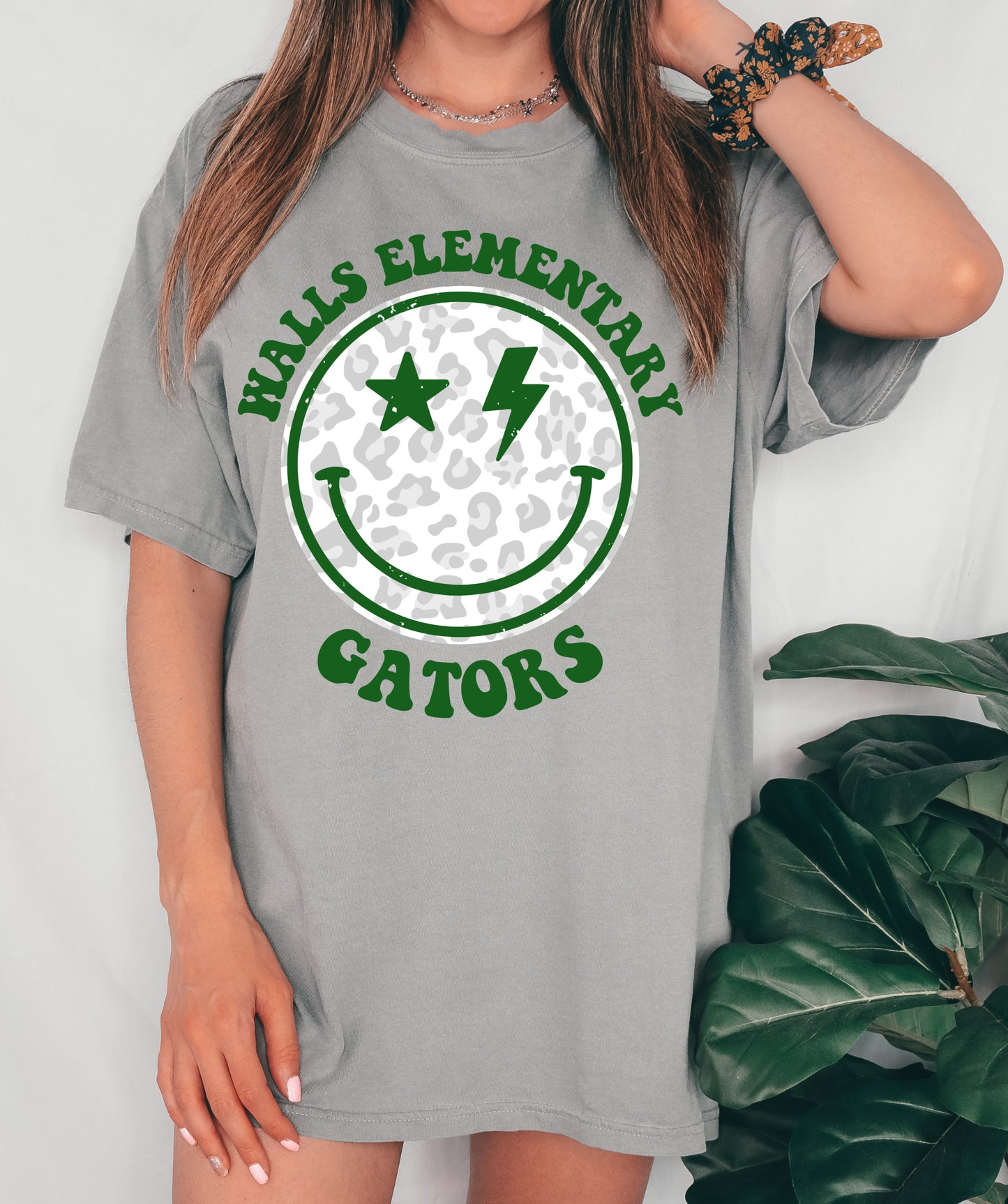 Walls Elementary Gators Distressed Smiley Unisex Tee / Toddler, Youth, and Adult Sizes / Mississippi School Shirt