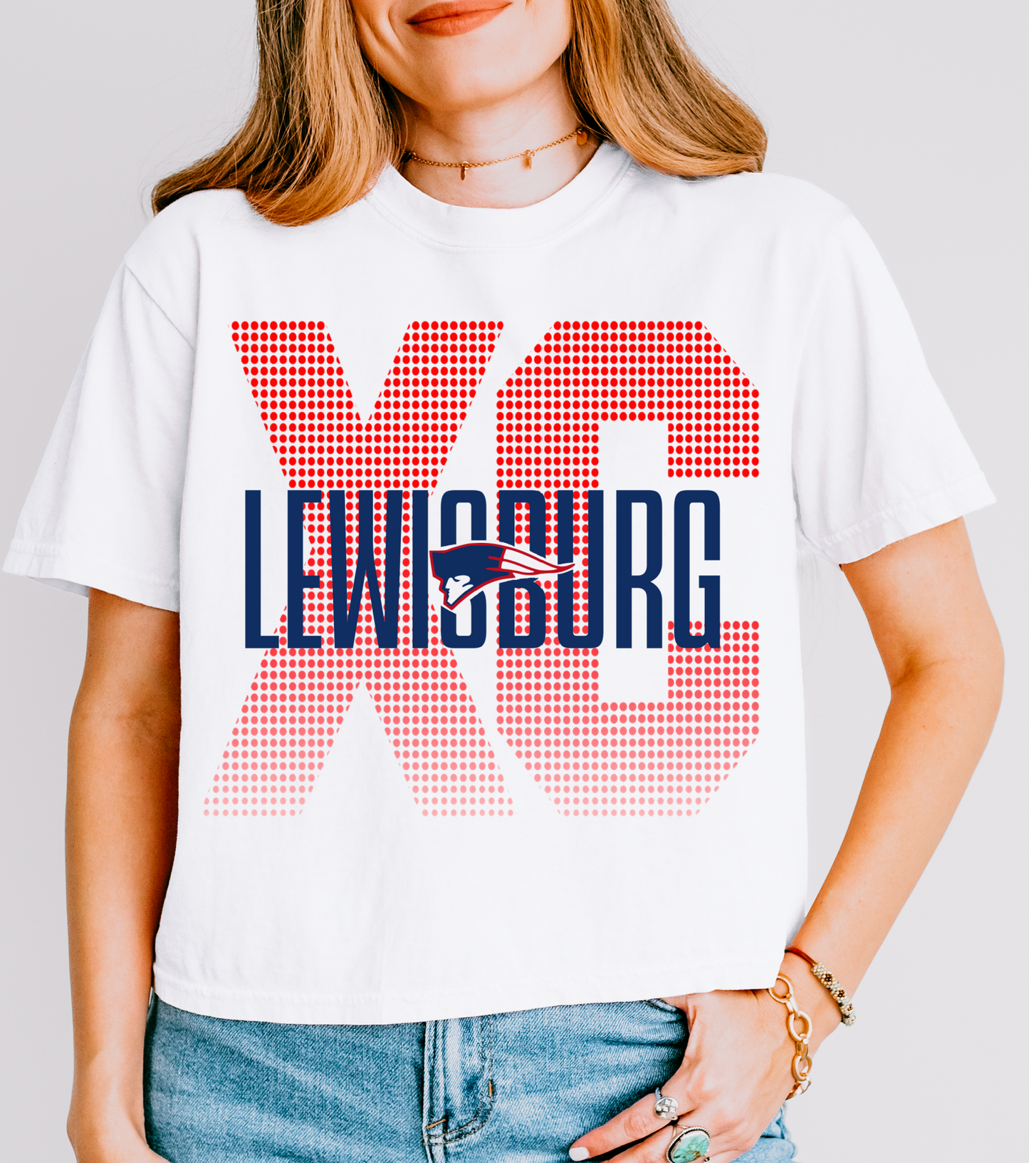 Lewisburg Cross Country Shirt /  Boxy Cropped Tee/ Adult Sizes