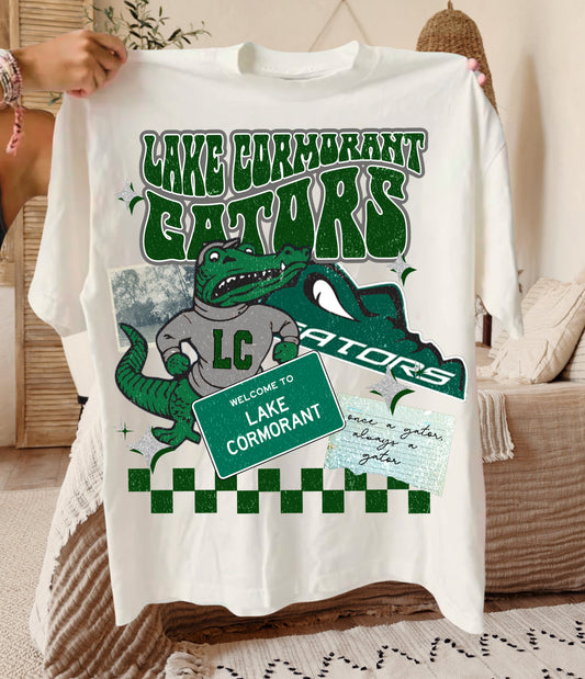 Comfort Colors or Bella Canvas Lake Cormorant Gators Scrapbook Collage Tee / Desoto County Schools / Mississippi School Shirt /Youth and Adult Sizes - Lake Cormorant Shirts