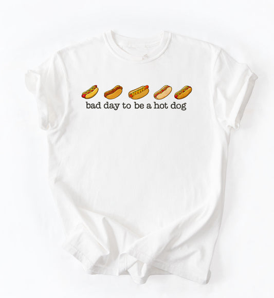 Comfort Colors or Soft Bella Canvas Bad Day To Be A Hot Dog  July 4th Tee/ Memorial Day or July 4th Tee/ 4th Of July/  Youth and Adult Sizes