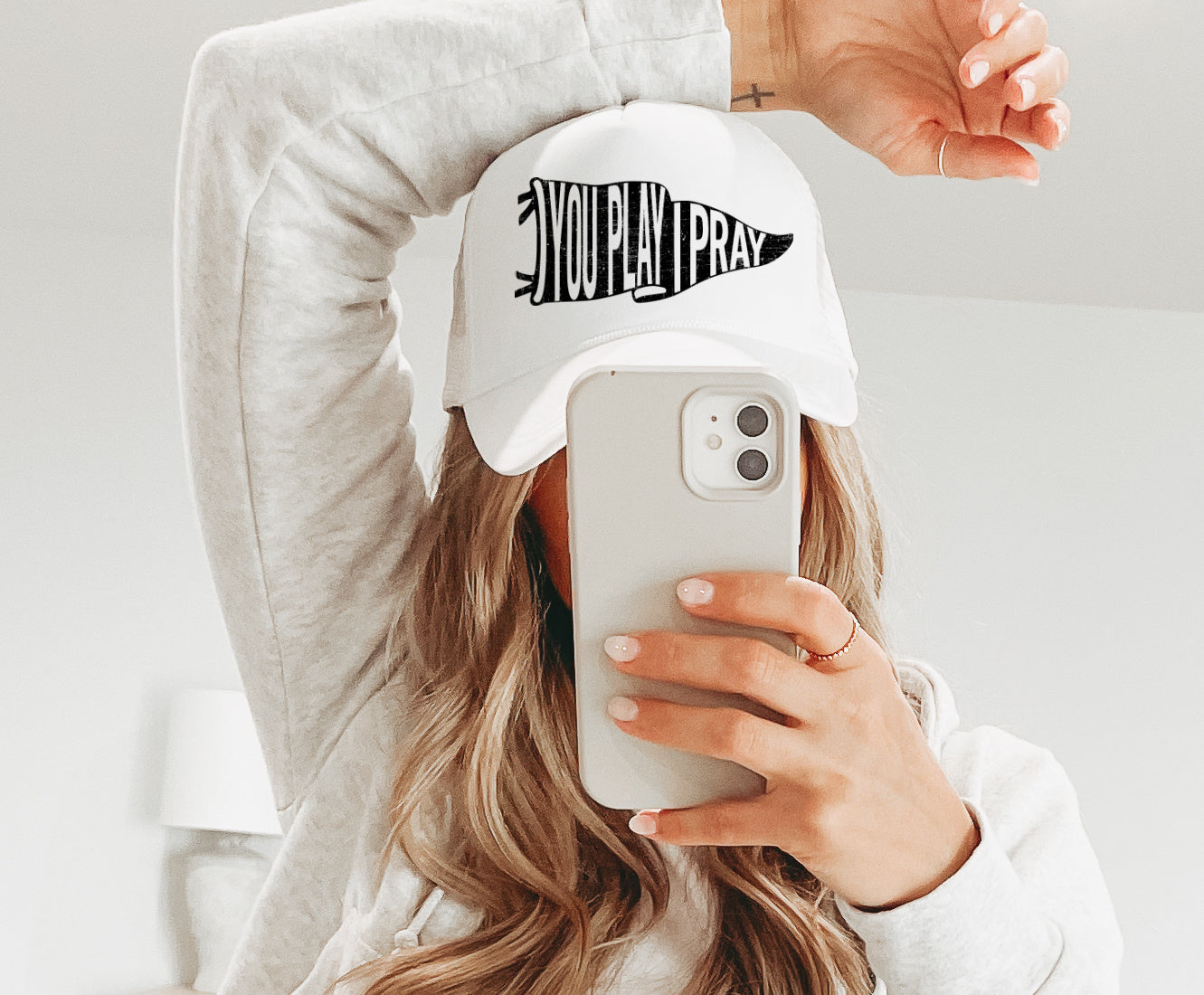Black You Play I Pray Trucker Hat/ Inspiring  Sports Mom Trucker Hats/ Gifts for Her