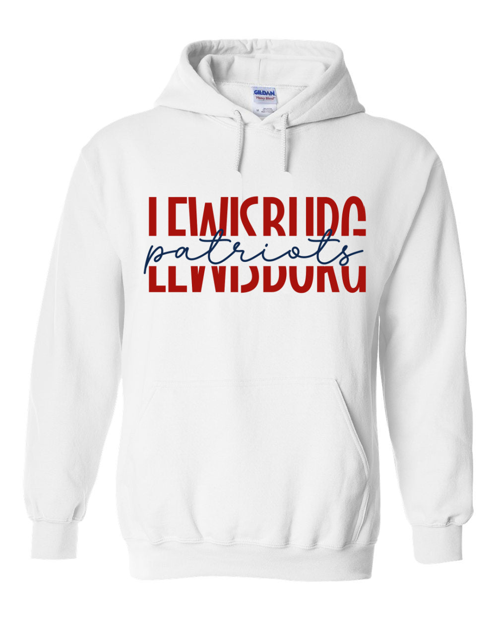 Lewisburg Patriots Unisex Hooded Sweatshirt - White / Hoodie/ Cross Country Fundraiser