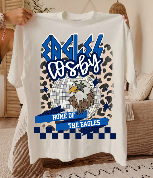 Bella Canvas or Comfort Colors Cosby Eagles Disco Ball Shirt - Youth and Adult Sizes / Ivory or White Color Options