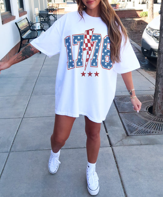 Comfort Colors or Soft Bella Canvas 1776 USA Stars Tee/ Memorial Day or July 4th Tee/ 4th Of July