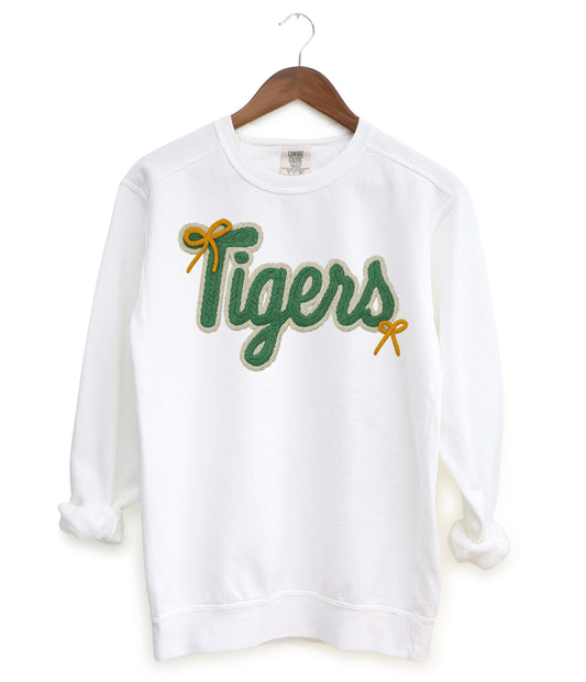 Tigers Comfort Colors, Bella, or Gildan Brand Faux Yarn Sweatshirt/ Youth and Adult Sizes