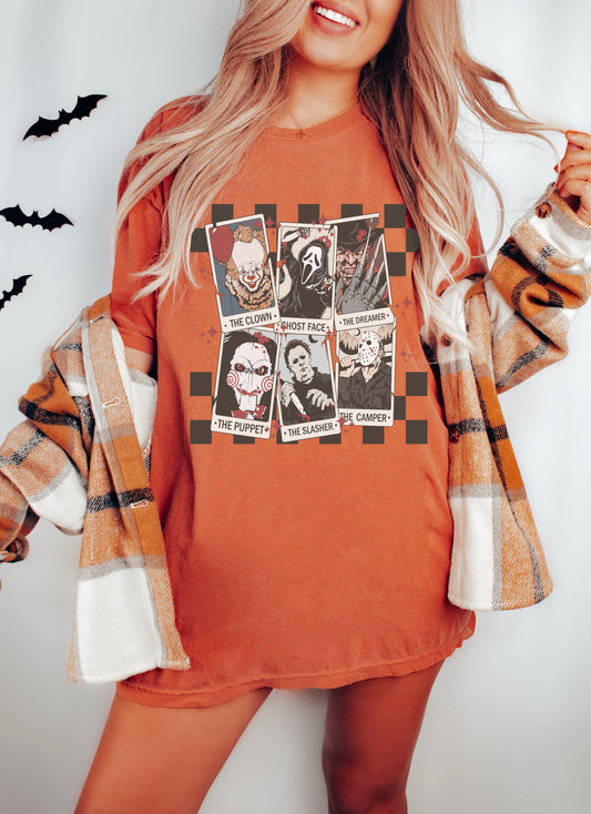 Comfort Colors or Bella Canvas Brand Horror Cards Halloween Shirt  -  Adult Sizes