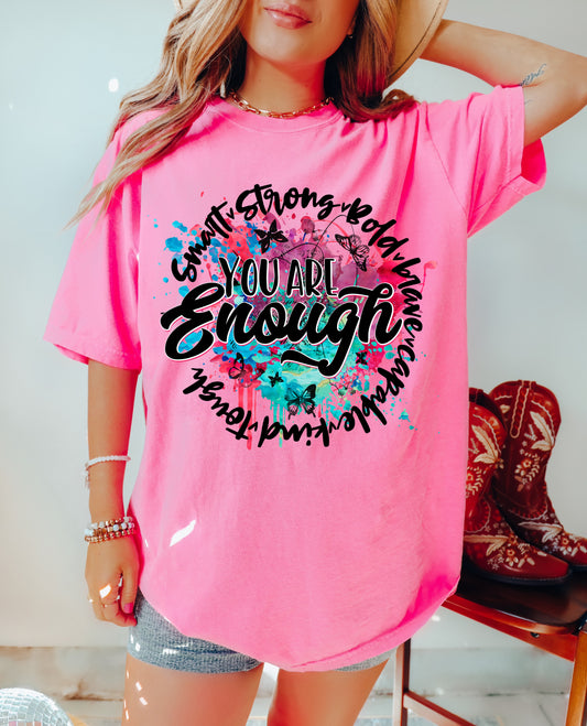 Comfort Colors or Bella Canvas You Are Enough Mental Health Tee- Mental Health Awareness Tee/ Retro Tee