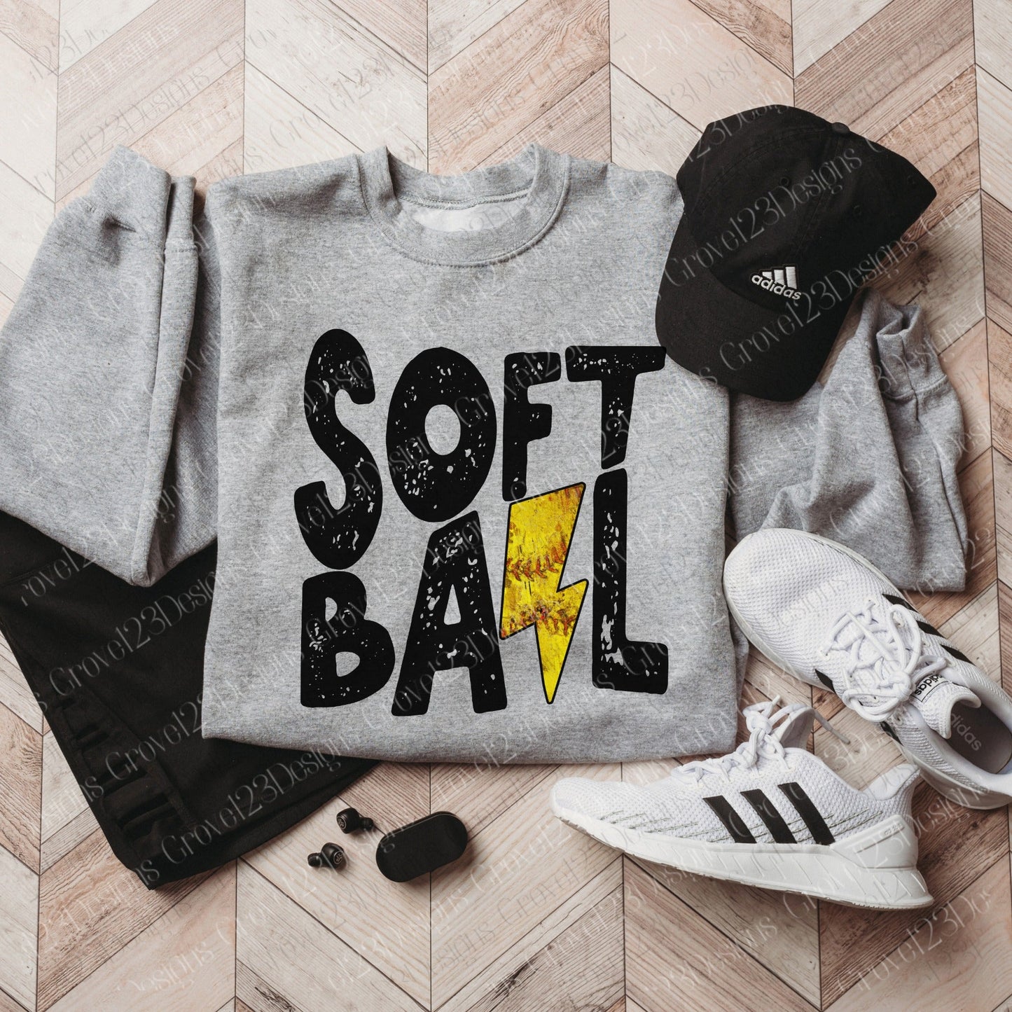 Lightning Bolt Softball Unisex Softball Sweatshirts  / Softball Toddler, Youth, and Adult Sweater
