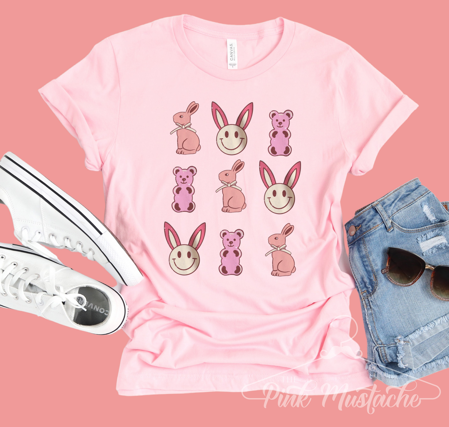 Easter Softstyle Bunny Tee/Bella Canvas Easter Bunny Shirt/ Toddler, Youth and Adult Sizes Available