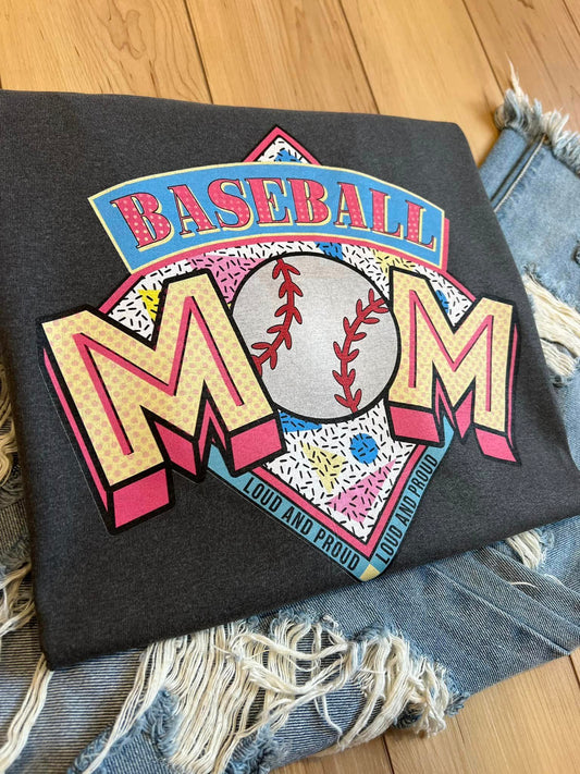 Comfort Colors or Bella Canvas Soft Style Baseball Mom Tee/ Super Cute Dyed Tees - Unisex Sized/ Baseball Life