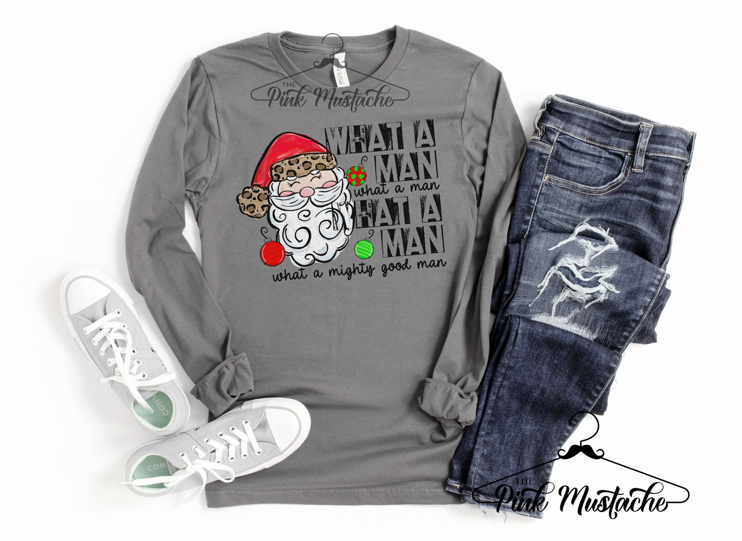 What A Man - Santa Tee/ Long and Short Sleeve Softstyle Tees / Youth and Adult sizing