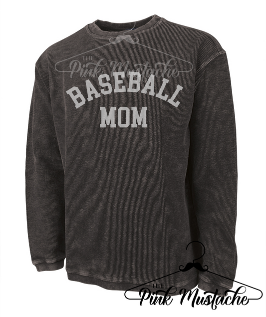 Baseball Mom Camden Crew Quality Corded Sweatshirt/ Sports Mom Sweatshirt/ Baseball Mom/Football Mom