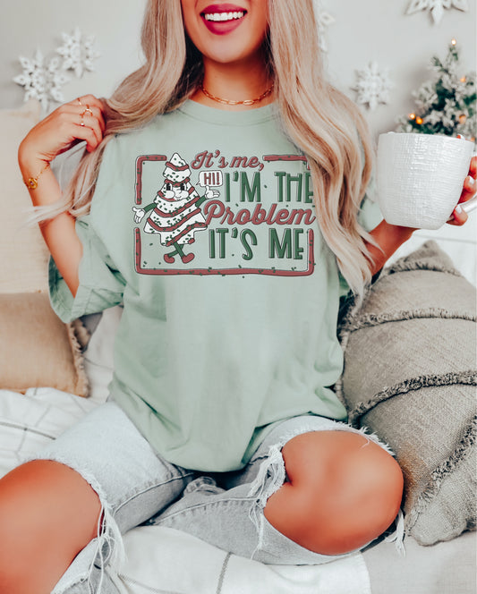 Comfort Colors or Bella It's Me I'm The Problem Christmas Tree Cake Shirt/ Funny Christmas Shirt