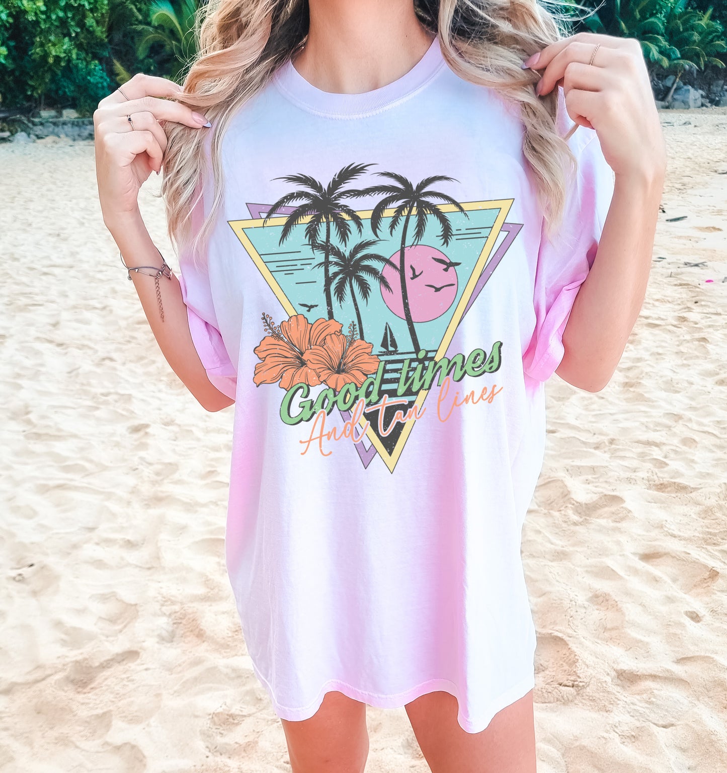 Good Times and Tan Lines Tee/ Summer Vibes Beach Cover Up Vacation Summer Tee /Multiple Colors