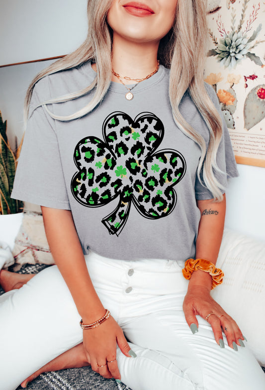 Bella Canvas or Comfort Colors Lucky Clover Shamrock Tee/ Toddler, Youth, and Adult Sizes / St Patty's Day