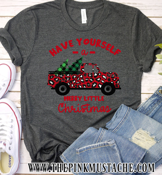 Charcoal Have Yourself A Merry Little Christmas Shirt/ Short Sleeve Softstyle Tees / Toddler, Youth, and Adult sizing