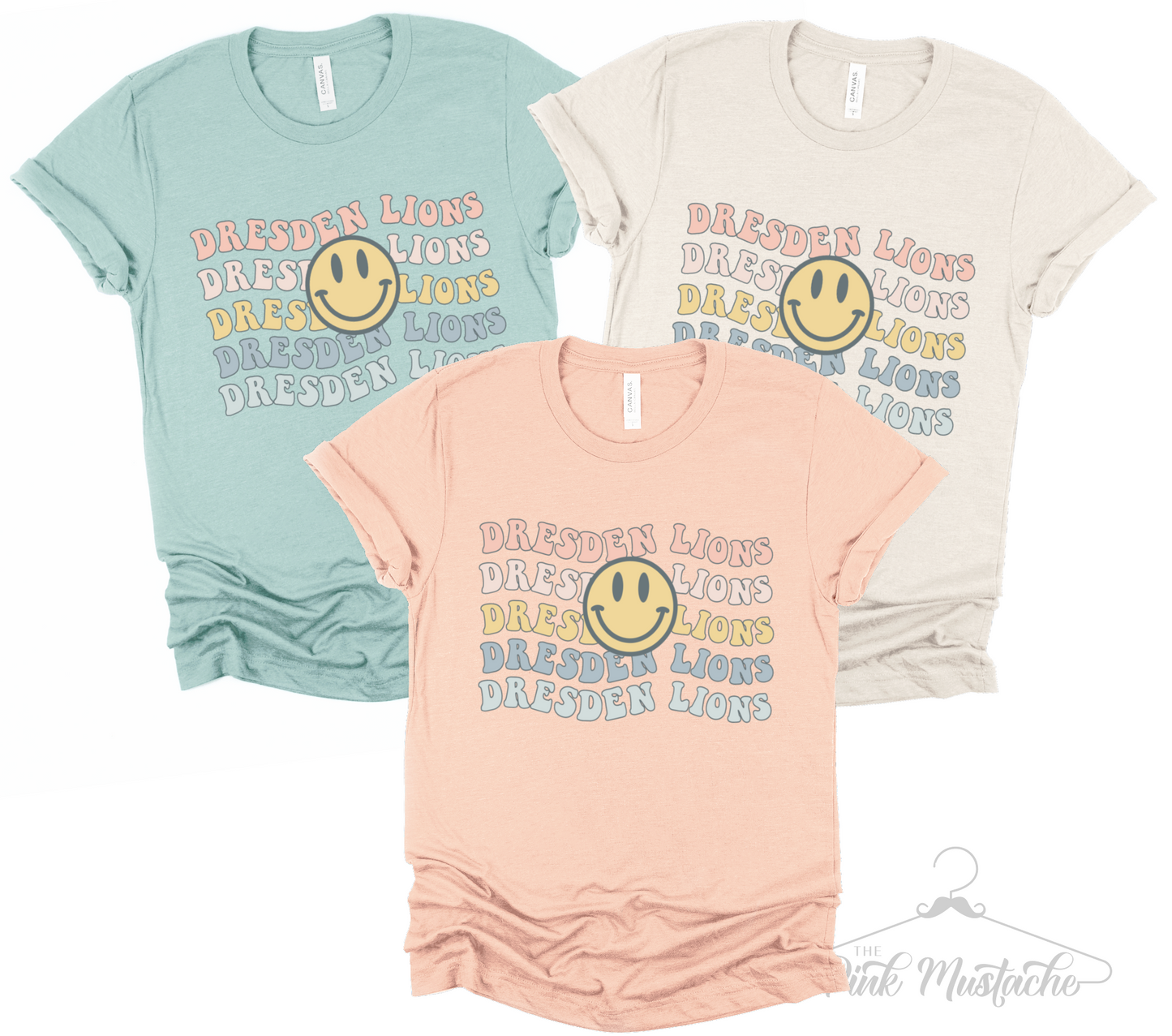 Pastel Smiley Dresden Lions Soft Style Spirit Tee / Toddler, Youth, and Adult Sizes