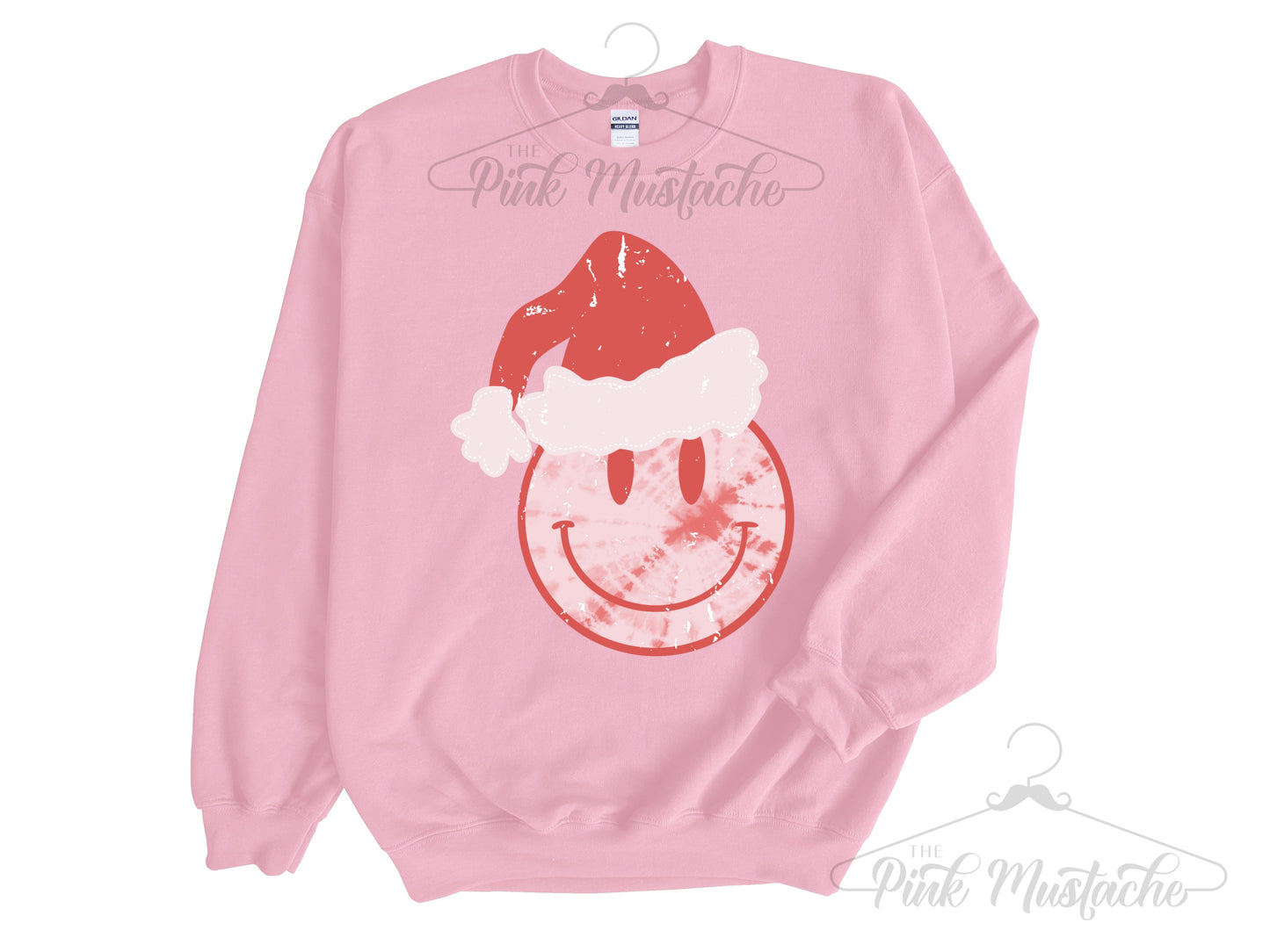 Retro Smiley Christmas Fleece Crewneck Sweatshirt