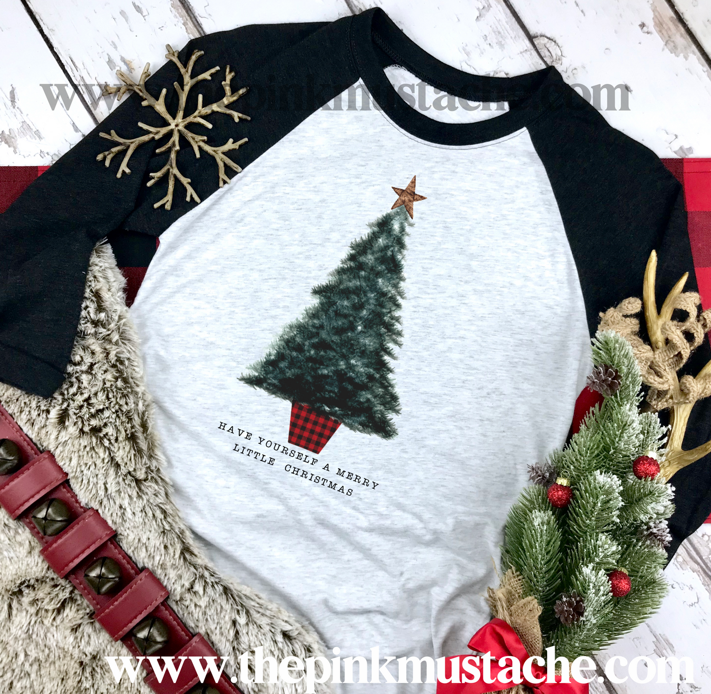 Have Yourself A Merry Little Christmas Tree Raglan /Youth and Adult Sizing/ Christmas Boutique Graphic Raglan