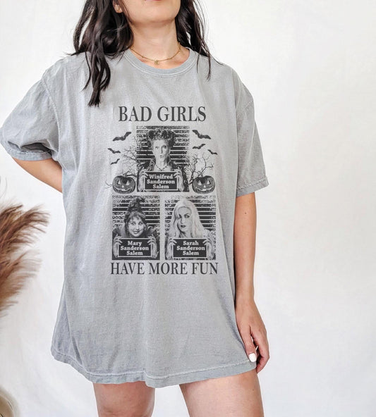 Comfort Colors Bad Girls Have More Fun Halloween Tee/Halloween Fall Shirt/ Youth and Adult Shirts