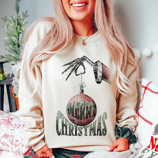 Bella Canvas Merry Christmas Ornament Sweatshirt - Adult Sizes