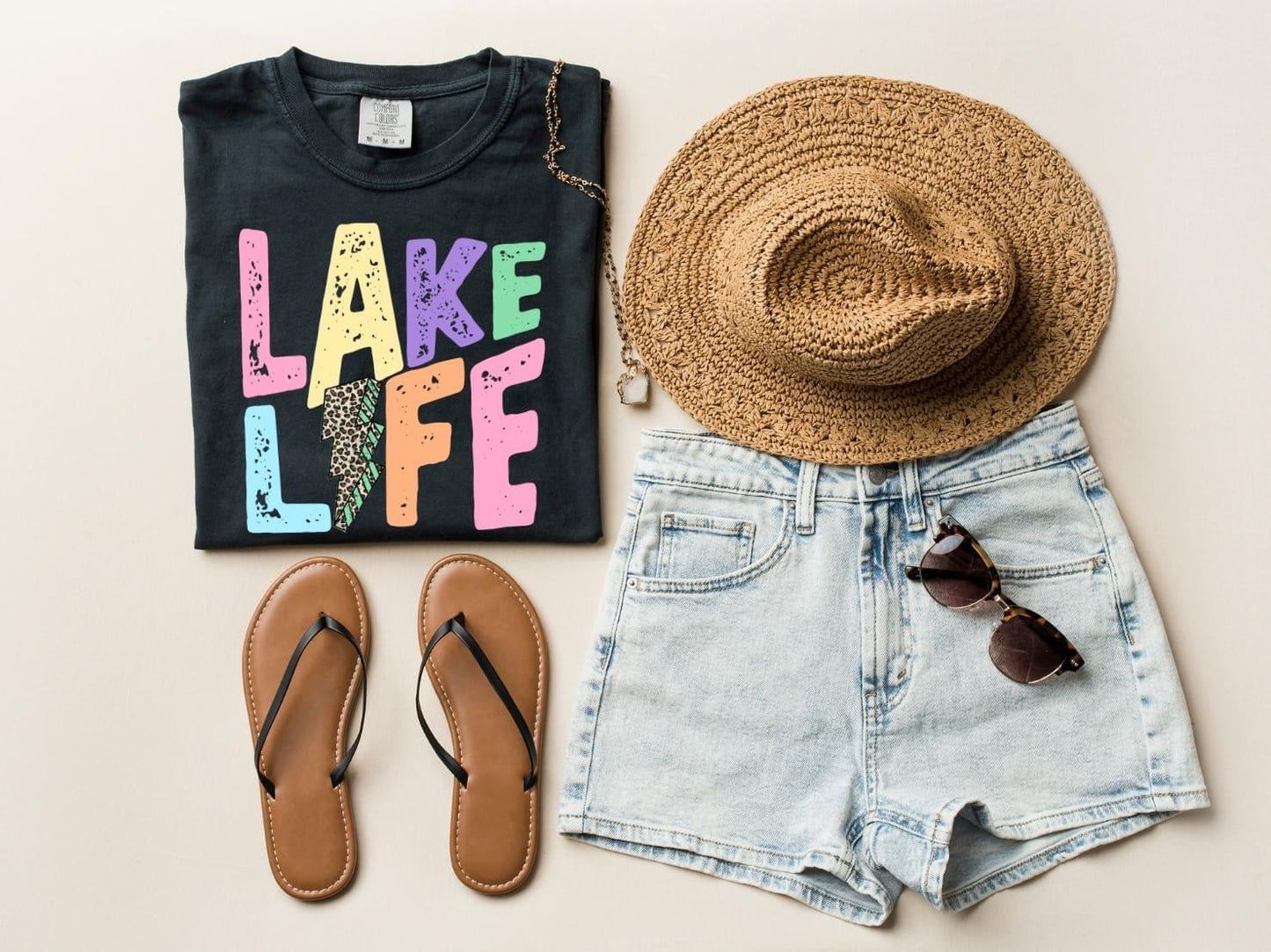 Soft Style Lake Life Lightning Print Summer Tee / Toddler, Youth, and Adult Sizes