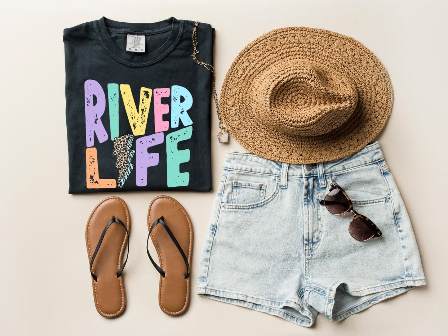 Soft Style River Life Lightning Print Summer Tee / Toddler, Youth, and Adult Sizes