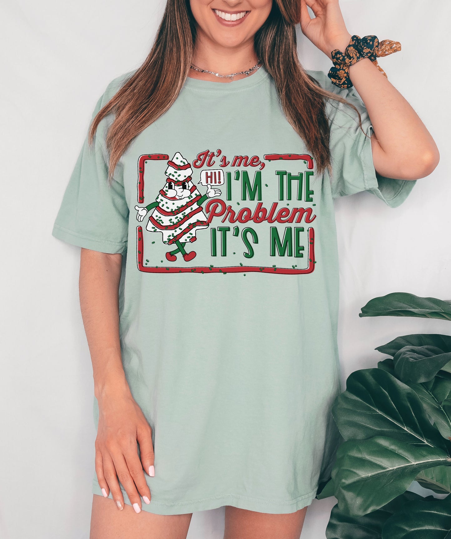 Comfort Colors or Bella It's Me I'm The Problem Christmas Tree Cake Shirt/ Funny Christmas Shirt