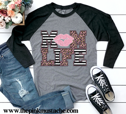 Mom Life Raglan / 3/4 sleeve baseball mom life tee / Mom Life Raglans