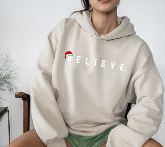 Believe Christmas Sand Hoodie/ Believe Santa Hat