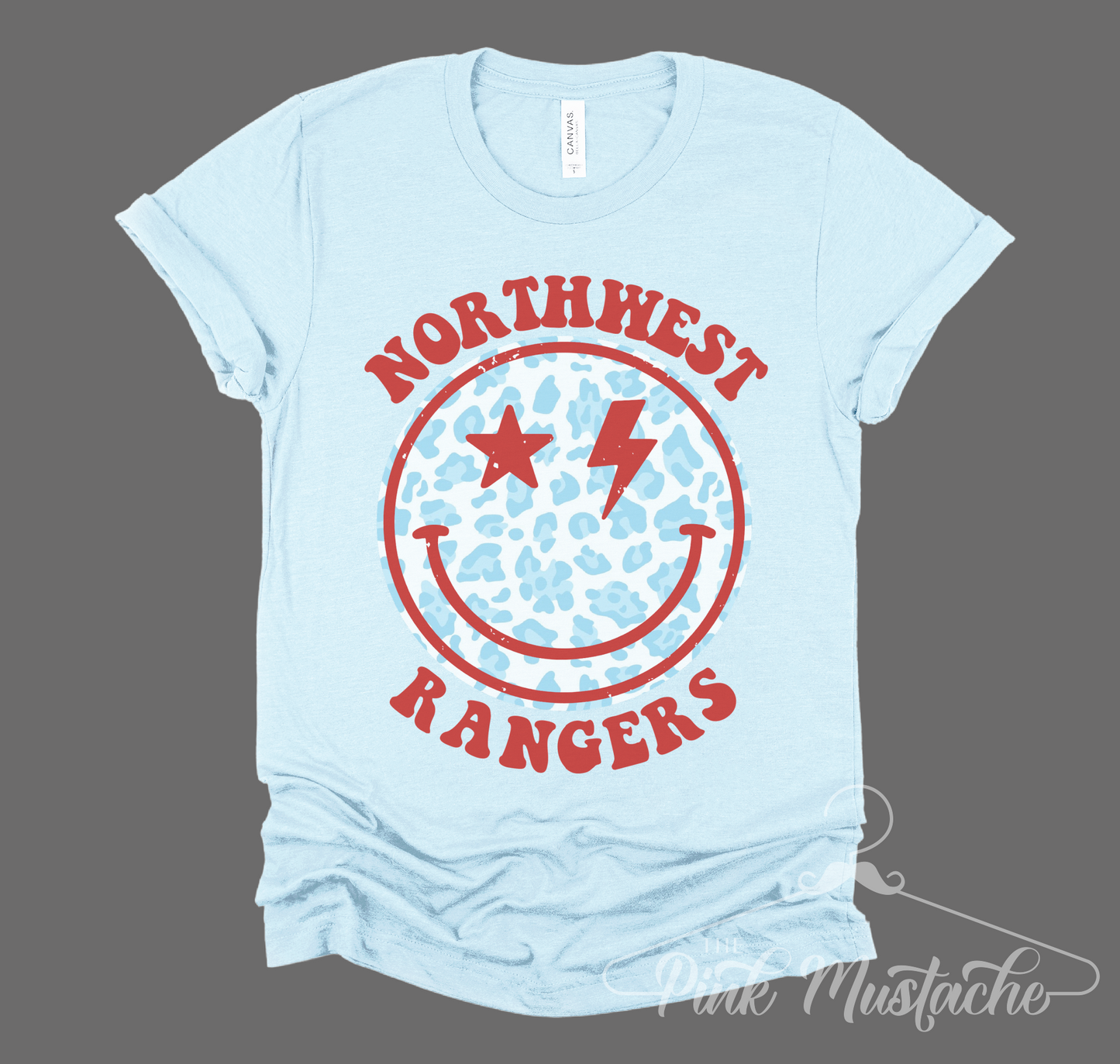 Northwest Rangers Distressed Smiley Unisex Shirt / Toddler, Youth, and Adult Sizes/ Lewisburg -Desoto County Schools / Mississippi School Shirt