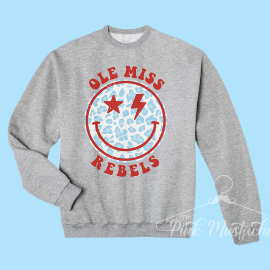 Oxford Rebels  Distressed Smiley Unisex Sweatshirt / Toddler, Youth, and Adult Sizes