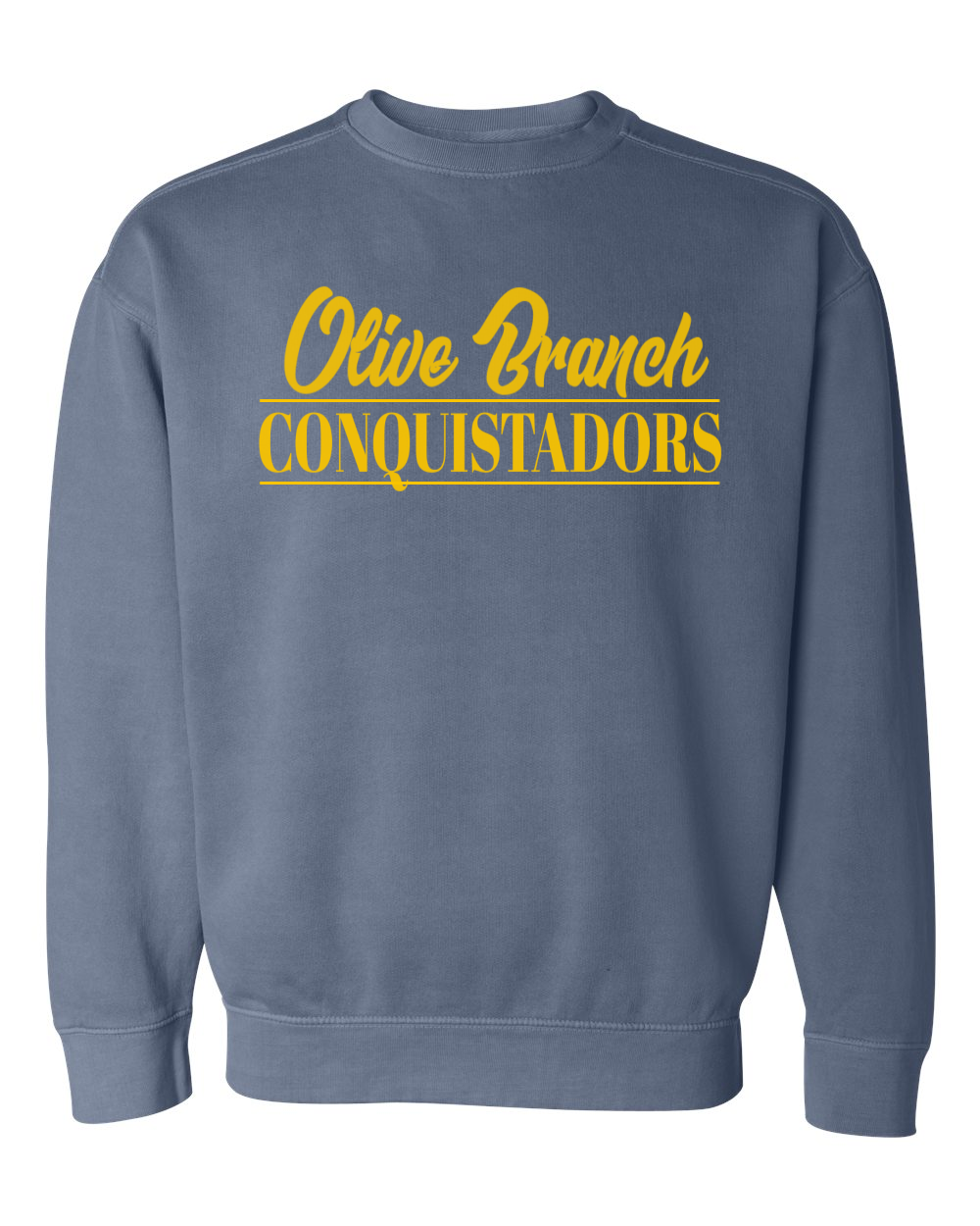 Olive Branch Conquistadors Comfort Colors Sweatshirts (Yellow Print)