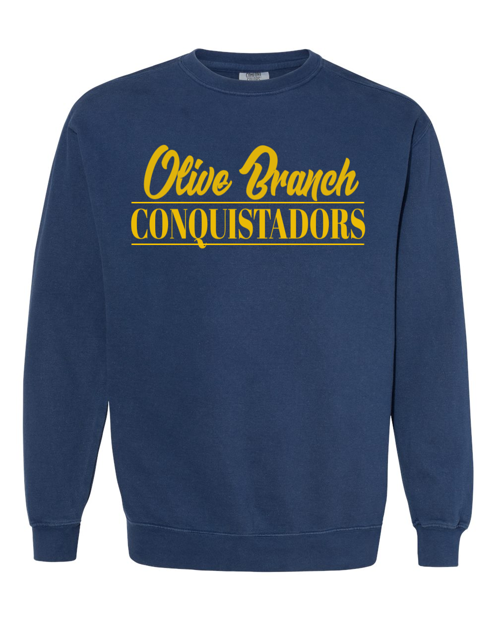 Olive Branch Conquistadors Comfort Colors Sweatshirts (Yellow Print)